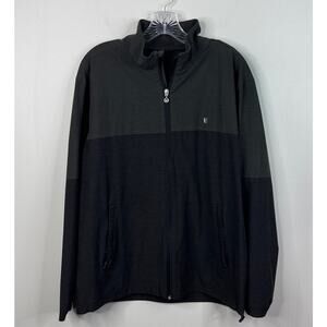 Linksoul Men’s Full Zip Golf Performance Jacket Black Gray Colorblock Medium M